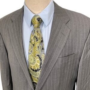 Hickey Freeman Blazer Mens 44R Gray Pinstripe Madison Wool Suit Jacket USA VTG